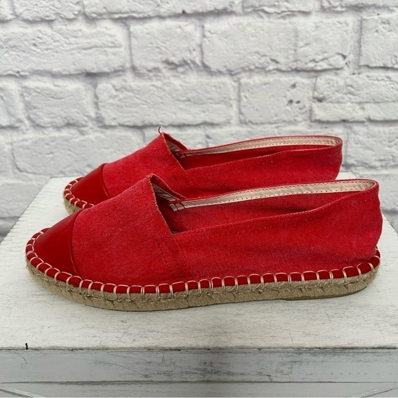 Vivi G. Shoes Red Canvas Espadrille Flats - Picture 5 of 14